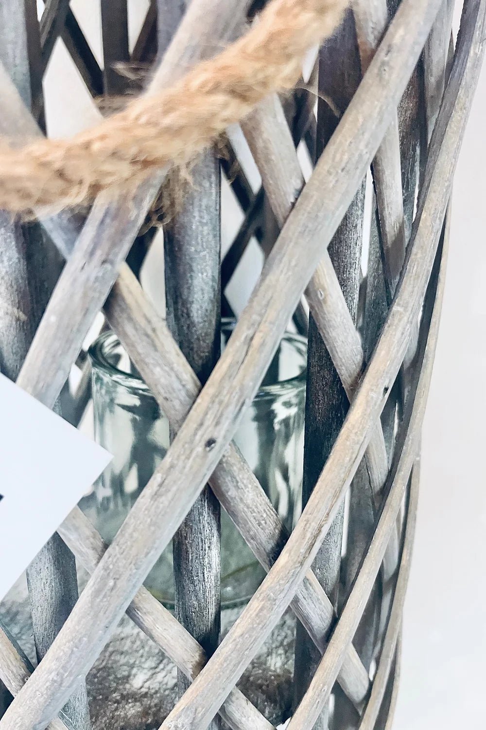 Grey Woven Lantern/Vase - Stables Flower Co