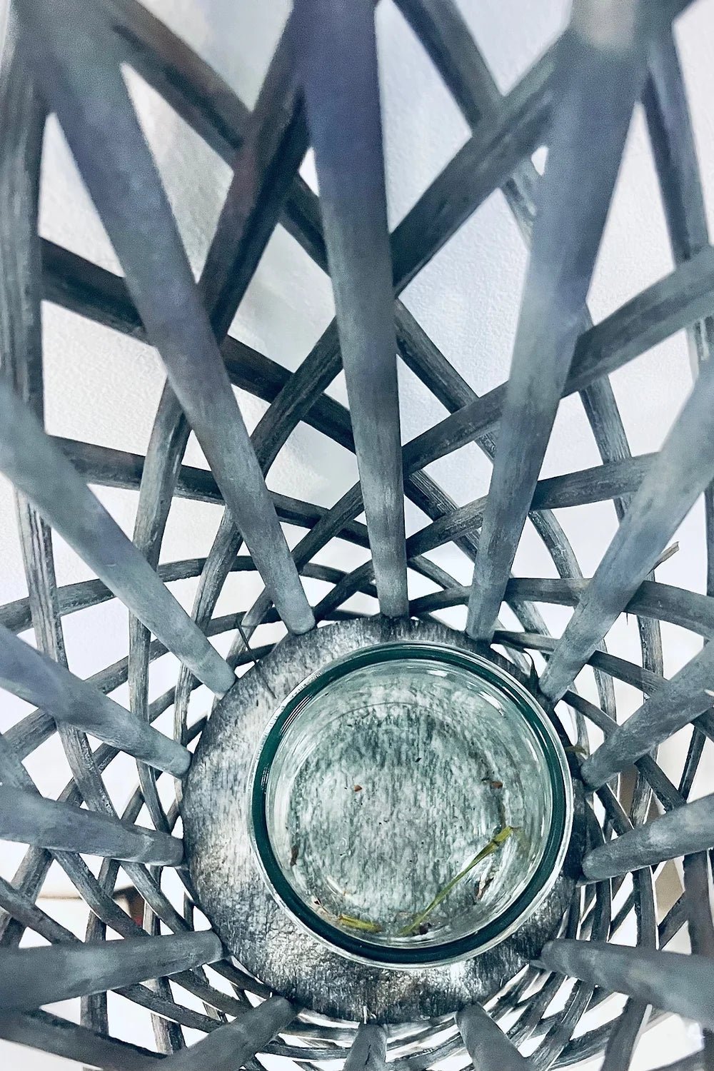 Grey Woven Lantern/Vase - Stables Flower Co