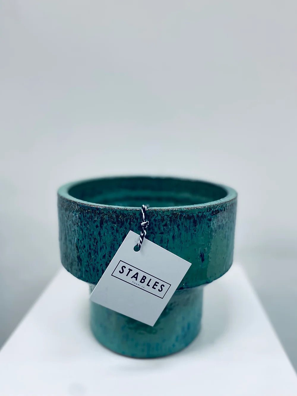 Turquoise Ceramic Pot - Stables Flower Co
