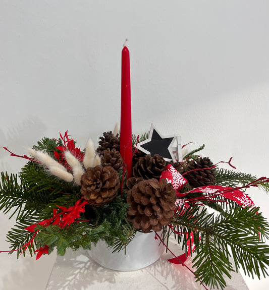 Nordic Christmas Candle Centerpiece